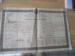 1858 EMPIRE FRANCAIDEPOT RECRUTEMENT ET RESERVE PLACE PARIS CONGE LIBERATION  VOLTIGEUR 27 EME LIGNE SIGNATURE AUTOGRAS - Documentos