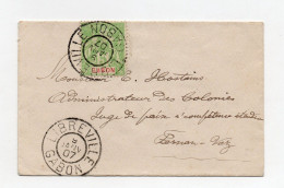 !!! GABON, LETTRE DE LIBREVILLE DE 1907 POUR FERNAN VAZ - Storia Postale