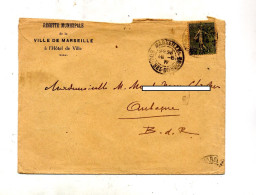 Lettre Cachet Marseille Entete Mairie - Manual Postmarks
