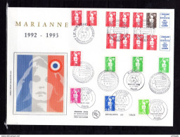 " MARIANNE " Sur Enveloppe 1er Jour Grand Format N°tée De 1992 1993 Parfait état - Sin Clasificación