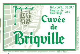 Oud Etiket Bier Cuvée De Briqville - Brouwerij / Brasserie Van Goethem Te Steendorp - Bière