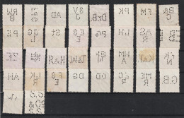 34 Verschidene Perfins Firmenlochungen  (0706) - Used Stamps