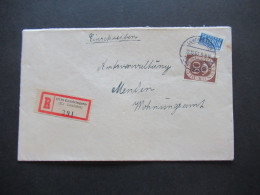 BRD 1953 Posthorn Nr.135 EF Tagesstempel Und Einschreiben Lendringsen (Kreis Iserlohn) Nach Menden Gesendet - Cartas & Documentos