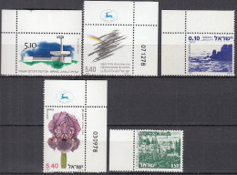 ISRAEL  5 Marken, Postfrisch **, 531, 719, 783, 790, 792, 1971/79 - Neufs (sans Tabs)