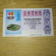 DÉCIMO DE LOTERÍA 1982 ESTADIO NOU CAMP FC BARCELONA LOTERIE 1982  Spain World Cup Lottery 1982 - Sonstige & Ohne Zuordnung