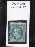 Paris - N° 29B (dèf) Obl étoile 27 - 1863-1870 Napoléon III Lauré