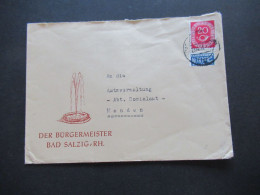 BRD 1953 Posthorn Nr.130 EF Dekorativer Umschlag Springbrunnen Der Bürgermeister Bad Salzig RH. / Ruhe Und Erholung - Cartas & Documentos