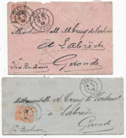 ALGERIE 2 Lettres Timbres MOUCHON FM  Càd TIARET 1903/1904 - Timbres De Franchise Militaire