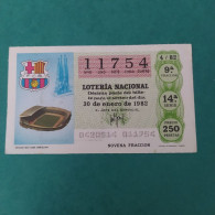 DÉCIMO DE LOTERÍA 1982 ESTADIO NOU CAMP FC BARCELONA LOTERIE 1982  Spain World Cup Lottery 1982 - Autres & Non Classés