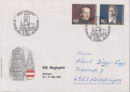 1981 Schweiz Brief Zum:CH 640+641, Mi:CH 1174+1175, Kern U. Hasler, EUROPA Stempel: Xlll. Regiophil 4800 Zofingen - Cartas & Documentos