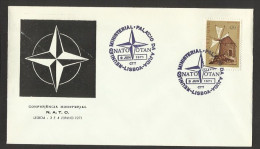 Portugal Cachet Commémoratif  Conférence Ministérielle OTAN 1971 Lisbonne NATO Ministerial Meeting Event Pmk Lisbon - NATO