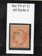 Paris - N° 31 Obl étoile 4 - 1863-1870 Napoléon III Lauré