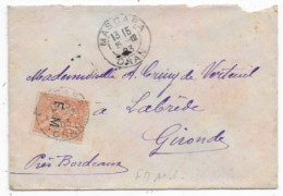 ALGERIE Lettre Timbre FM MOUCHON Càd MASCARA 1903 - Militärische Franchisemarken