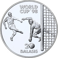 Gambie , 20 Dalasis, World Cup France 1998, 1996, BE, Argent, FDC - Gambie