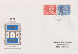 1993 Schweiz Brief Zum:CH 347+349, Mi:CH 679+681, EUROPA Tag Der Briefmarke, Freiburg - Brieven En Documenten