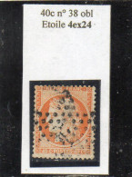 Paris - N° 38 Obl étoile 4ex24 - 1870 Beleg Van Parijs