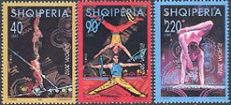 ALBANIE 2002 - Europa - Le Cirque - 3 Timbres De Feuilles - Albanie