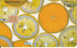 ISN-072 TARJETA DE ESPAÑA DE ISERN DE 5€ DE LA SERIE FRUTAS Nº1 (LIMA-LIMON) - Emissioni Di Base