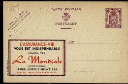 Publibel Neuve N° 629 ( Assurance-vie - LA MONDIALE ) - Werbepostkarten