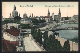 AK Dresden, Frauenkirche, Schloss Und Landeplatz Der Dampfer  - Dresden