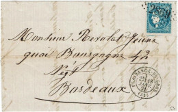YT N° 45 Sur LAC De Plaisance Du Gers à Bordeaux - Signé/Certificat Roumet - 1870 Emisión De Bordeaux