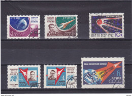 URSS 1961-1962 ESPACE Yvert 2452-2453 + 2550-2552 + 2577 Oblitéré - Usati