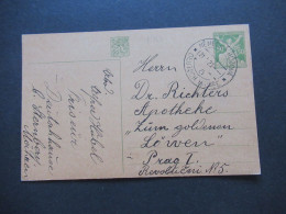 Österreich / CSSR 1923 Ganzsache Mit Stempel Deutsch Hause Nemecka Huzova Nach Prag Gesendet - Cartas & Documentos