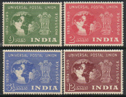 India 1949 75th Anniversary Of UPU Set Of 4, Hinged Mint, Wmk. Multiple Star, MNH, SG 325/8 (E) - Ungebraucht