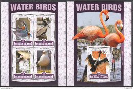 Ls523 2016 Solomon Islands Water Birds Fauna #3551-55 1Kb+1Bl Mnh - Altri & Non Classificati