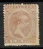 Puerto Rico 1896-97 3 C  Alfonso XIII Ed 122 (*) Doblez - Puerto Rico