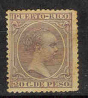 Puerto Rico 1891-2. 20 C  Alfonso XIII Ed 98 (*) - Porto Rico