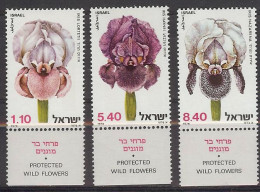 Israel 1978.  Flowers Mi 782-84  (**) - Unused Stamps (with Tabs)