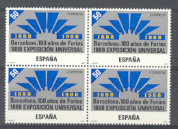 Spain 1988 - Centenario Expo Barcelona Ed 2951 Bl (**) - Nuevos