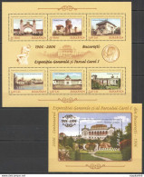 Rm284 2006 Romania Carol I Park !!! Gold Foil Architecture #6077-82 Bl378-9 Mnh - Other & Unclassified