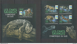 Ca606 2013 Central Africa Fauna Animals Wild Cats From South America Kb+Bl Mnh - Other & Unclassified