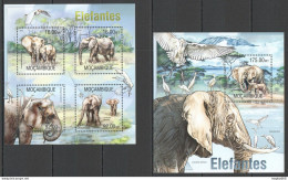 St2544 2013 Mozambique Animals Fauna Elephants Kb+Bl Mnh - Other & Unclassified