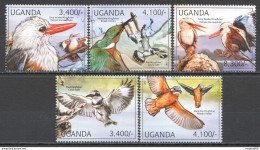 Wb279 2012 Uganda Kingfishers Birds Fauna #2785-89 Set Mnh - Other & Unclassified