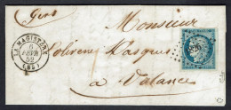 YT N° 4 Cérès 25 C BLEU Sur LAC La Magistère 6-2-1852 à Valence Sur Baïse - Signé Calves/Certificat ROUMET - SUP +++ - 1849-1850 Ceres