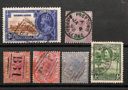 39937 - SIERRA LEONE - Postal History -  Lot Of 6 Used Stamps - NICE POSTMARKS! - Sierra Leone (...-1960)