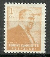 Turkey; 1955 Regular Stamp 1 K. ERROR "Sloppy Printing" - Ongebruikt