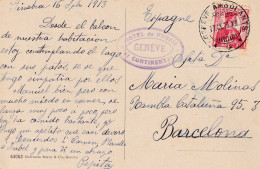 CARD 1913  MARCA HOTEL DE RUSSIE GENEVE    AMBULANTS - Lettres & Documents