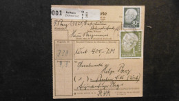Bund Mi. 194 Paar + Einzelmarke + Mi. 259 Packetkarte Von Rothaus 12.4.1962 Nach Berlin Mi. 500.-€ - Briefe U. Dokumente