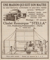 Chalet Remorque STELLA - Pubblicità D'epoca - 1930 Old Advertising - Pubblicitari