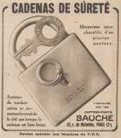 Cadenas De Surete BAUCHE - Pubblicità D'epoca - 1930 Old Advertising - Pubblicitari