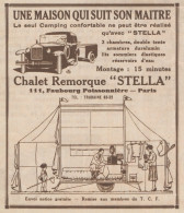 Chalet Remorque STELLA - Pubblicità D'epoca - 1930 Old Advertising - Pubblicitari