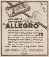 Aiguiseur Repasseur ALLEGRO - Pubblicità D'epoca - 1930 Old Advertising - Advertising