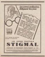 Les Verres Ponctuels STIGMAL - Pubblicità D'epoca - 1930 Old Advertising - Pubblicitari