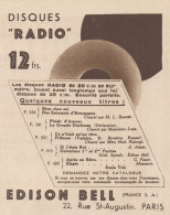 Disques RADIO - Edison Bell - Pubblicità D'epoca - 1930 Old Advertising - Pubblicitari