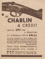 Fusils De Chasse CHARLIN - Pubblicità D'epoca - 1930 Old Advertising - Pubblicitari