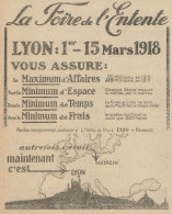 La Foire De L'Entente - Lyon - Pubblicità D'epoca - 1917 Old Advertising - Advertising